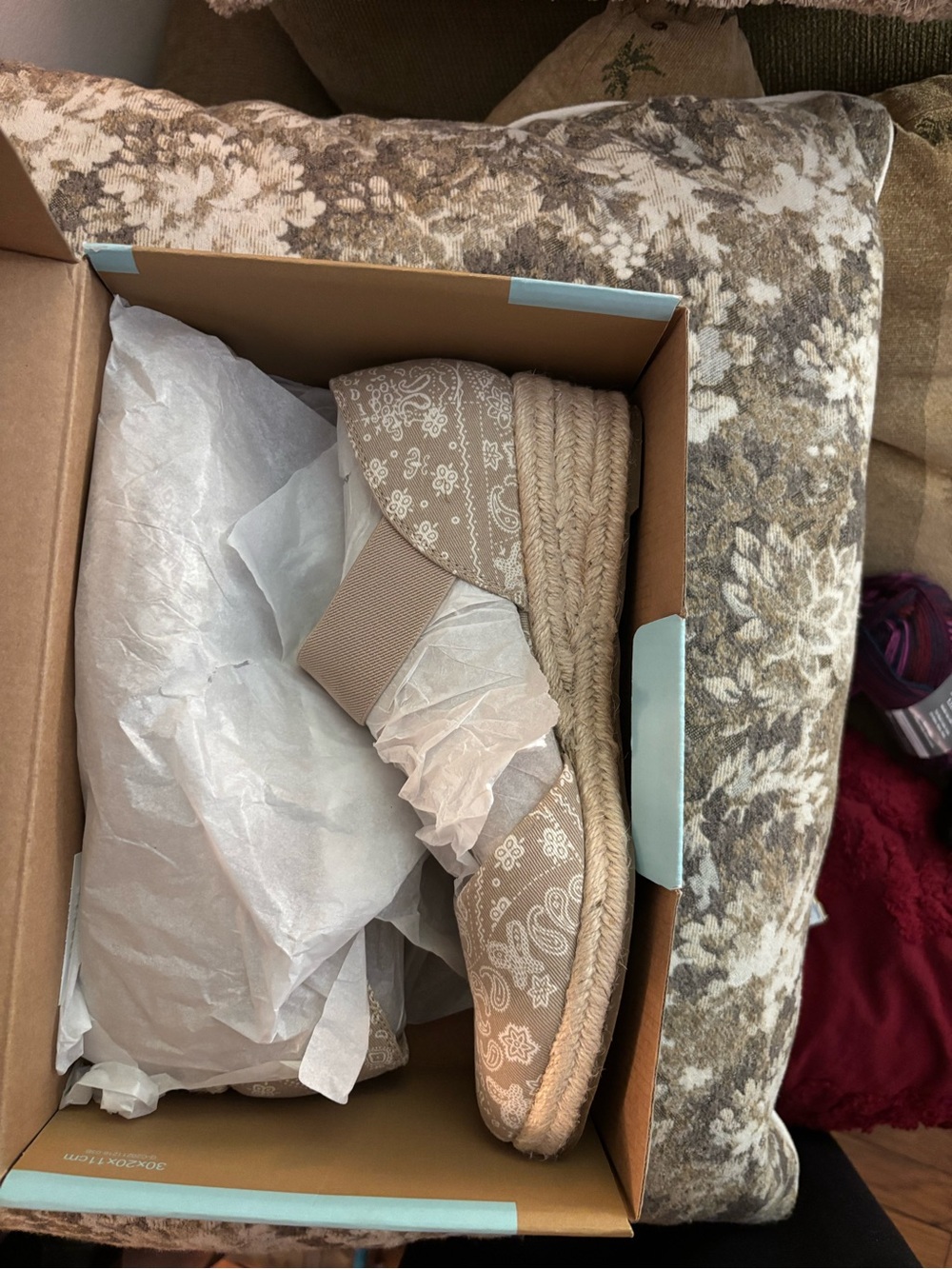 Life Stride Beige Paisley Espadrille Wedge Slip-On